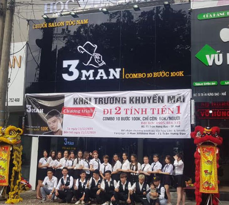 3man Quy Nhơn, tiệm cắt tóc được giới trẻ quan tâm nhiều nhất những năm qua - ảnh: 3Man