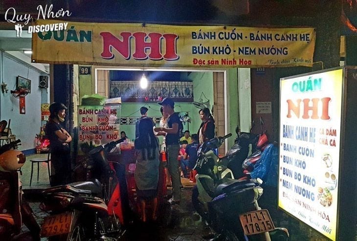 Quán bánh canh hẹ Nhi, tọa lạc tại số 39 Nguyễn Thái Học nhé!