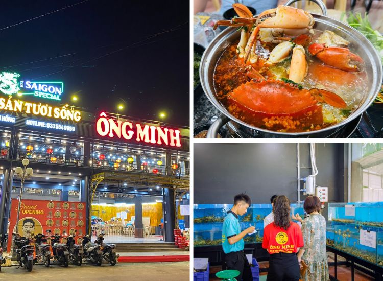 Nhà hàng hải sản Ông Minh - nổi tiếng với sự tươi ngon của hải sản