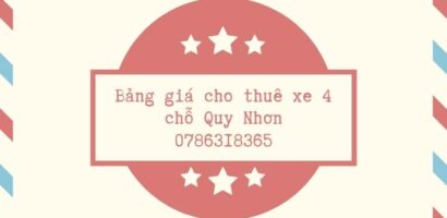 Dịch vụ cho thuê xe 4 chỗ Quy Nhơn - Giá cạnh tranh